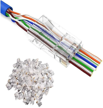 EZ RJ45 Cat6 Yeni Nesil Delikli Jack Konnektör 100 Adet