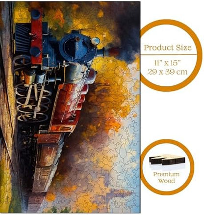 Ahşap Puzzle Yetişkin - Gün Batımı Eksprsi - 450 Parça, 29 x 39 cm - Yapıştırıcı Folyo Dahil - Benzersiz Şekilli Parçalar & Özel Figürler - R1-06