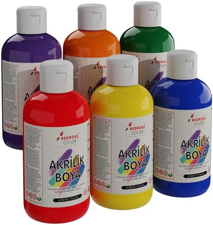 Ara Renkler Akrilik Boya 6'lı Set 6x250 gr