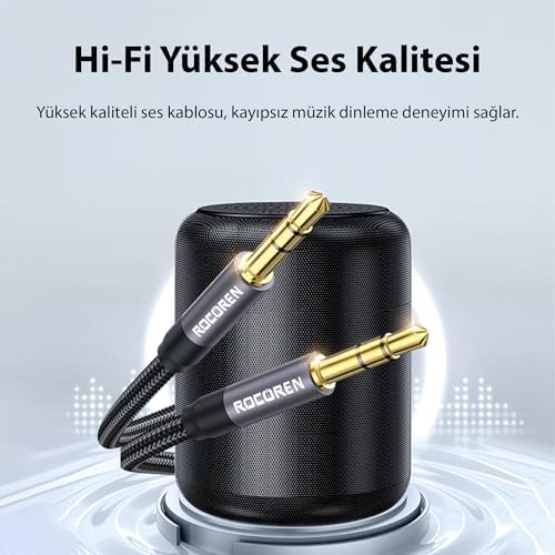 3.5mm Hi-Fi TRS AUX Ses Kablosu 2 Metre