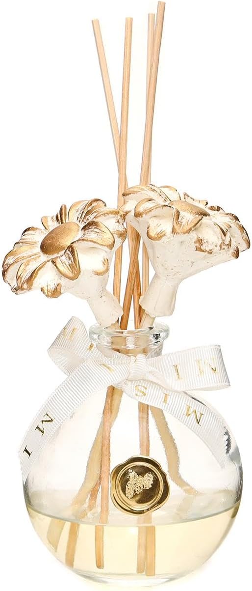 MİSSİ 230 ml Gold Seramik Taşlı Bambu Çubuklu Black Vanilya Oda Kokusu