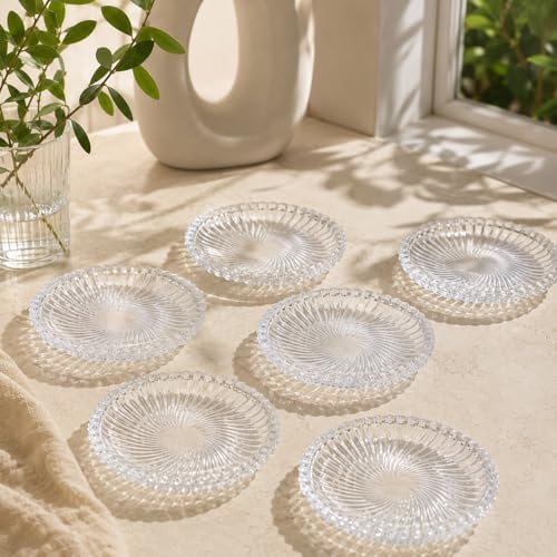 6 Lı Cam Tabak erezlik Tatlı Tabağı Pasta Tabağı Sunumluk İkram Servis Tabağı 13 Cm 6 adet