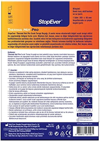 StopEver Thermal Hot Pro Sıcak Terapi Kuşağı - 6'lı Paket | Bel, Boyun, Omuz Kas Ağrılarına Karşı 8 Saat Etkili Isı Bandı | Hava ile Aktifleşen Doğal Isı | Bel, Boyun, Omuz İçin Ekstra Geniş Boyut