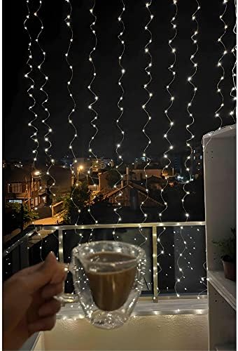 Led Perde Işık Fişli Özel Günler Baby Shower Kutlama Doğumgünü Dekoratif 12 Saçaklı 216 Led Lambalı 3 * 2 Metre