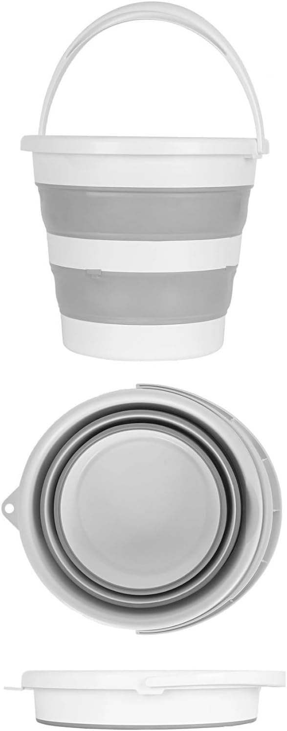 Katlanabilir Yer Kaplamayan Temizlik Kovası 13 Litre, Banyo, Mutfak ve Temizlik İçin Katlanabilir Kova, Akordiyon Kova