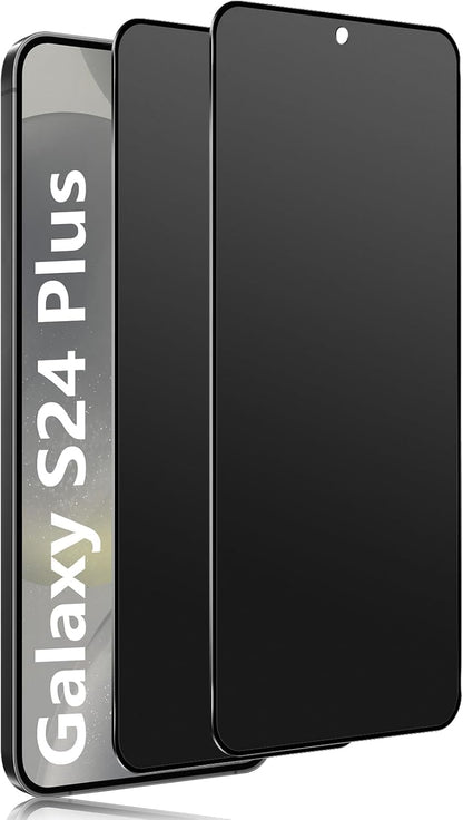 Galaxy S24 Plus için Privacy Temperli Cam – 2 Adet - Yanlardan Siyah Görünüm, Kavisli Kenar, Parmak İzi Azaltıcı, Ultra İnce 0.3mm, Hassas Kesim