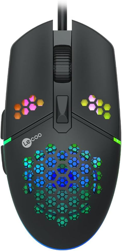 MS105 Kablolu 3200DPI 6 Tuşlu RGB LED Aydınlatmalı 103gr Ağırlık Optik Sensör Oyuncu Mouse Siyah