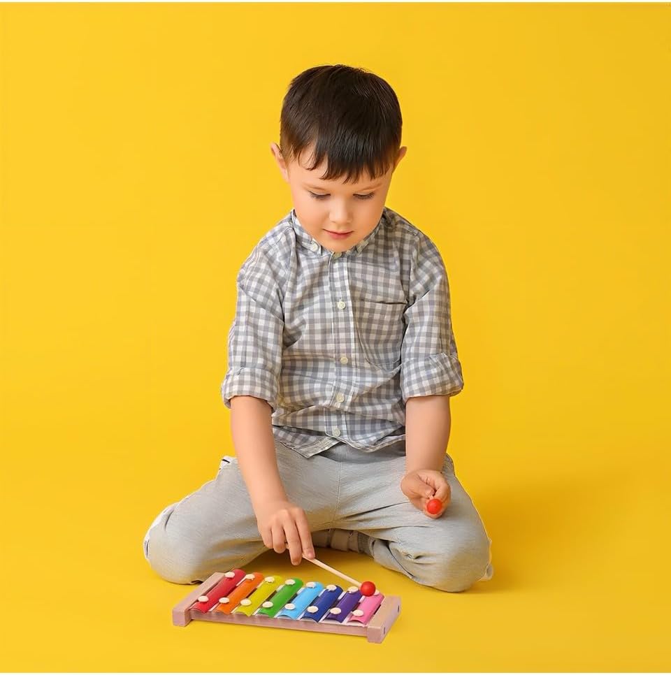 Circle Toys Eğitici Ahşap Ksilofon – 8 Tonlu Renkli Müzik Oyuncağı