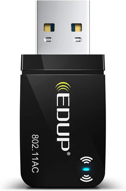 AC 1300 Mbit/s USB WLAN Adaptörü, Çift Bant WiFi Stick 2.4G/5GHz USB3.0 Adaptör Kablosuz Ağ Alıcısı WiFi Dongle, Masaüstü Bilgisayar/Dizüstü Bilgisayar için, Windows 11/10/8.1/7/ Mac OS X
