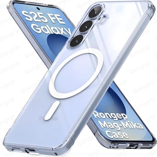 Galaxy S25 FE için Şeffaf Telefon Kılıfı Güçlü Manyetikli S25 Fe Koruyucu Sararmaya Karşı İnce ve Hafif Full Sert PC S25 FE Kılıfı (Şeffaf)
