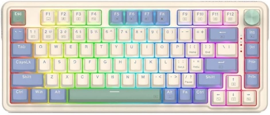 UCAL PRO K673CPG-RGB-PRO Beyaz Kablosuz Klavye