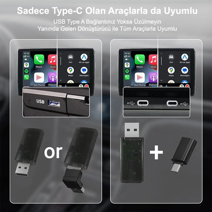 Dark Mini Pro Duo 2in1 Araç Kiti Wireless/Kablosuz Carplay ve Android Auto Adaptörü