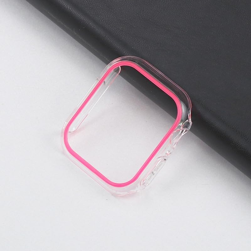 Watch Se 6 5 4 44MM Kasa Kılıf Neon Sert Şeffaf Tam Kaplayan Watch Kılıf Koruyucu Kılıf Parlak Renkli Apple Watch Se 6 5 4 44MM ile Uyumludur