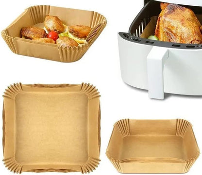 Aırfrey Pişirme Kağıdı,XL,XXL Aırfreyler İçin Parşömen Kağıdı,Sıvıya Ve Yağa Dayanıklı Sıcak Hava Fritözleri İçin Yanmaz Kağıt (50 Adet)