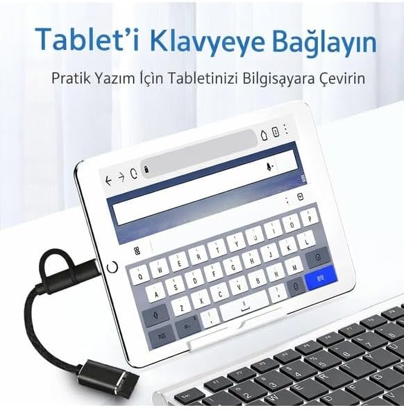 USB OTG Adaptör USB to USB-C Micro USB Dönüştürücü Kablo Flash Bellek Klavye Mouse Gamepad Bağlantı Kablosu Telefon Tablet Uyumlu Data Aktarım Adaptörü Mini OTG Çevirici | TD-C3301