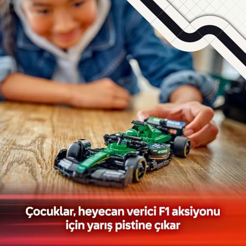 Martin Aramco F1 AMR24 Yarış Arabası 77245 – 10 Yaş ve Üzeri için Koleksiyonluk Sürücü Minifigürü İçeren Yapım ve Sergileme Seti, Babalar Günü Hediyesi (269 Parça)