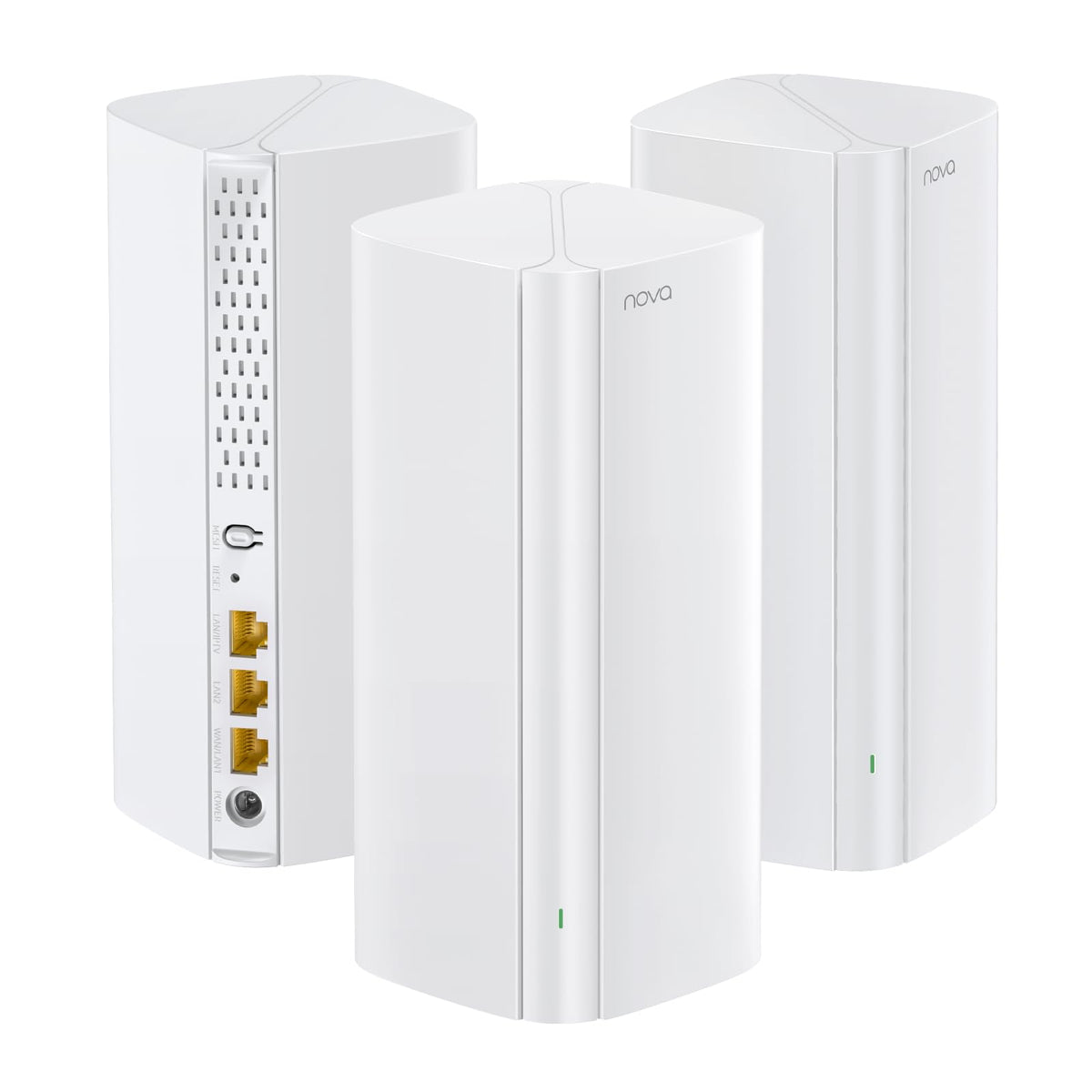 Tenda Nova MX12 Mesh WLAN WiFi 6 Sistemi - AX3000 Çift Bant WLAN Mesh Sistemi, 4-6 Yatak Odalı Evler için Önerilir, 9X Gigabit Bağlantı Noktası - WLAN Yönlendirici ve Tekrarlayıcı Yerine Geçer - Alexa