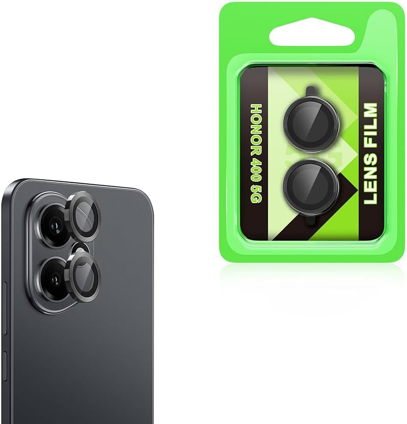 Honor 400 ile uyumlu Kamera Lens Koruma CL-07 Görüş Açısını Bozmayan Yüksek çözünürlüklü Premium Kamera Lens Koruma Siyah