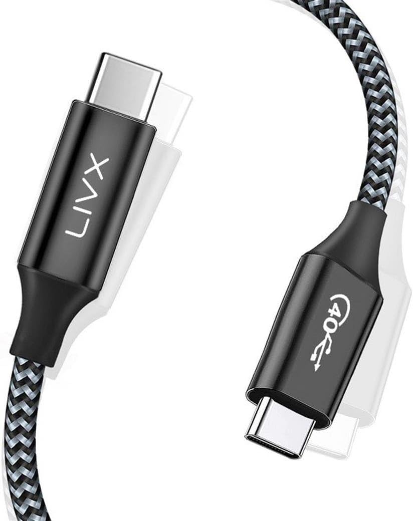 Action Thunderbolt 4 Type C Kablo 100 W PD Şarj 1.8 Metre 40 Gbps Veri ve Görüntü Aktarım Kablosu Örgülü Kablo TH02