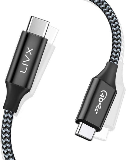 Action Thunderbolt 4 Type C Kablo 100 W PD Şarj 1.8 Metre 40 Gbps Veri ve Görüntü Aktarım Kablosu Örgülü Kablo TH02