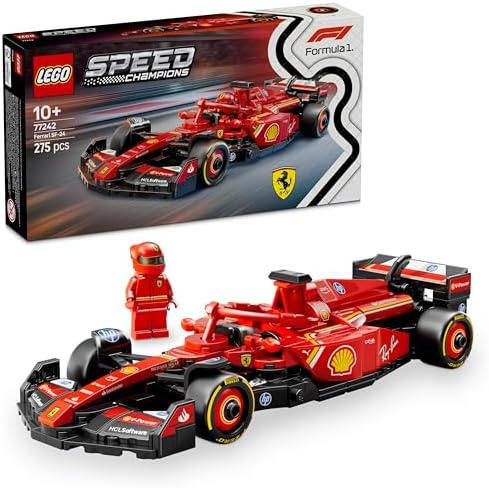Ferrari SF-24 F1 Yarış Arabası 77242 – 10 Yaş ve Üzeri Kız ve Erkek Çocukları için Koleksiyonluk Sürücü Minifigürü İçeren Yapım Seti, Motor Hayranları için Model Kiti (275 Parça)