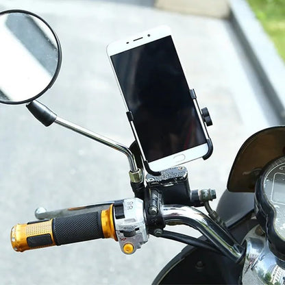 Infomax Alüminyum Bisiklet ve Scooter Telefon Tutucu, 360° Dönebilir, Ayarlanabilir, Metal Malzeme, Siyah