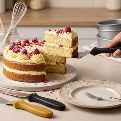 3’lü Spatula Seti – Paslanmaz Çelik, Plastik Saplı, Pasta, Kek ve Krep İçin Profesyonel Spatula Takımı