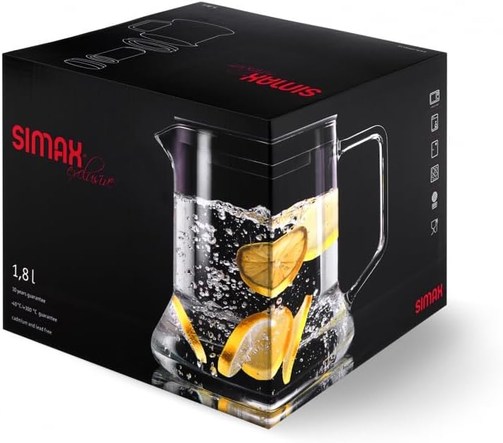 SIMAX Look Süzgeçli Cam Demlik – 1,8 L – Borosilikat Cam – Metal Süzgeçli – Dayanıklı