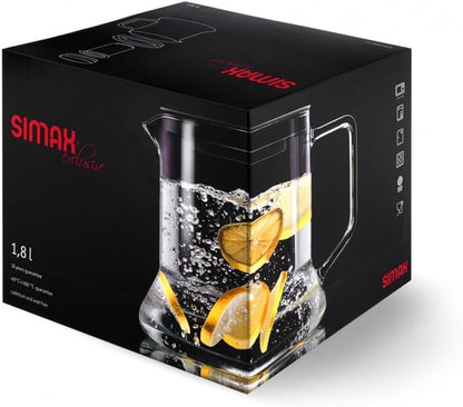 SIMAX Look Süzgeçli Cam Demlik – 1,8 L – Borosilikat Cam – Metal Süzgeçli – Dayanıklı