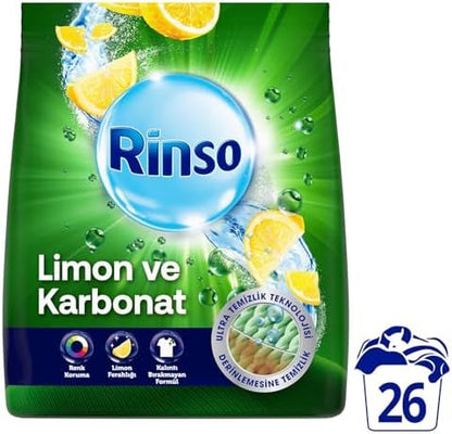 Toz Çamaşır Deterjanı Limon ve Karbonat Renkliler ve Beyazlar İçin 4 KG
