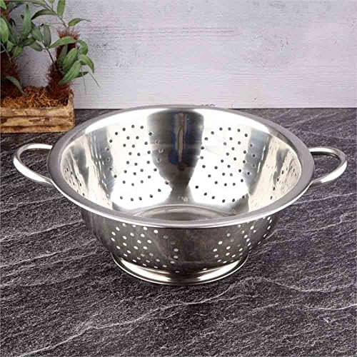 Paslanmaz Çelik Makarna Süzgeci, Salata Süzgeci - 30 cm çap, Çok Renkli