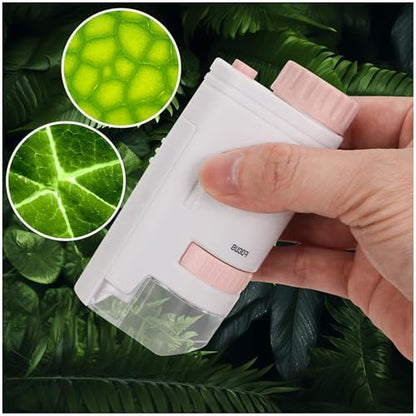 Mini El Mikroskopu, 200X Büyütme Kapasitesi, LED Işıklı Tasarım, HD Yüksek Görüntü Kaliteli, Tek Elle Rahat Kullanımlı, Hafif ve Kompakt Tasarımlı, Eğlenceli ve Öğretici Mini El Keşif Mikroskopu