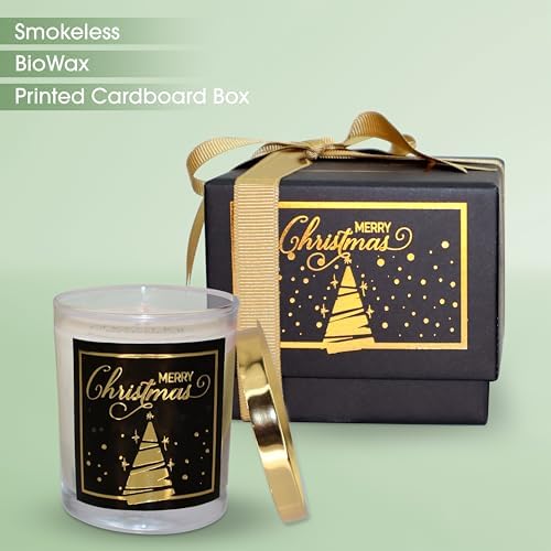 Charm Lab Candle – Yılbaşı Hediyesi, Yılbaşı Çam Ağacı, Ahşap ve Baharatlı Sandal Kokulu, Doğal Bio Balmum, 135 g Kokulu Mum, 40 Saat Yanma Süresi, Lüks Kutulu, Kadın ve Erkek için Şık Yılbaşı Hediye