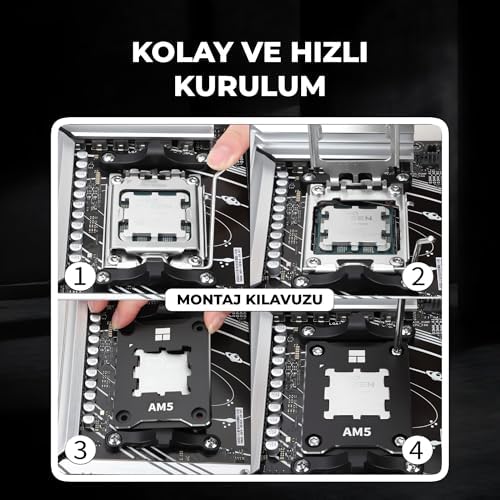 AMD AM5 Soket Güçlendirme Montaj Kiti TF7 Termal Macun Dahil Siyah ASF AM5