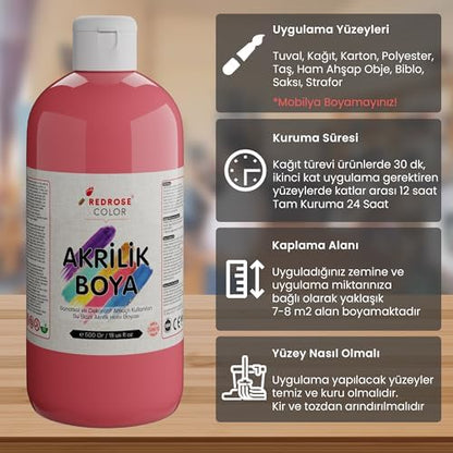 Pembe Akrilik Boya 500gr