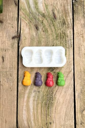 3D Kardan Adam Mini Dörtlü Mum Kalıbı (Silikon)
