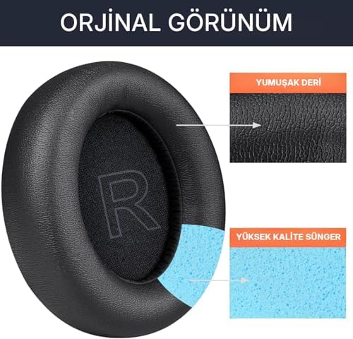 Soundcore Life için Q10/Q10BT Modeliyle Uyumlu Suni Deri Kulaklık Pedi Hafızalı Yüksek Kaliteli Materyal Kulaklık Süngeri (Q10/Q10BT)