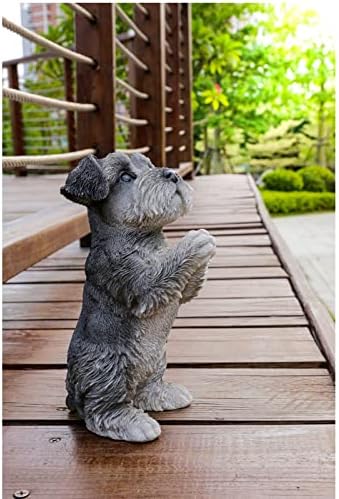 Hi Line Gift Ltd Dua eden Schnauzer Yavru Heykeli Heykelcik Gri