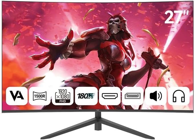 NPC 27 İnç MD270K-V Curved Gaming Monitör 180Hz VA Panel FHD Siyah