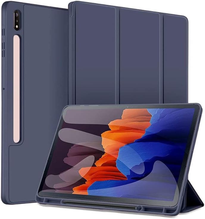 UnDePlus Samsung Galaxy Tab S10 FE+ Plus 13.1inç ile uyumlu Kılıf Kalem Bölmeli Smart Case X620 X626 Lacivert