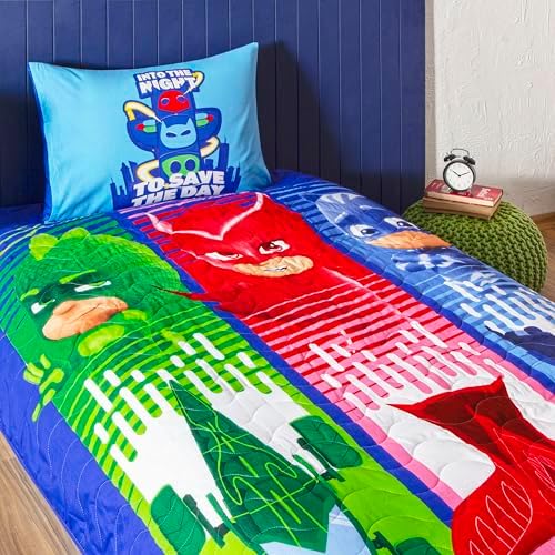 PJ Masks Power Up Standart Pamuk-Polyester Nevresim Takımı, Çok Renkli, Tek Kişilik