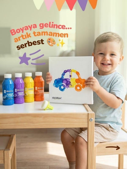 Süper Yıkanabilir Parmak Boya 350 ml Şişe - Turuncu