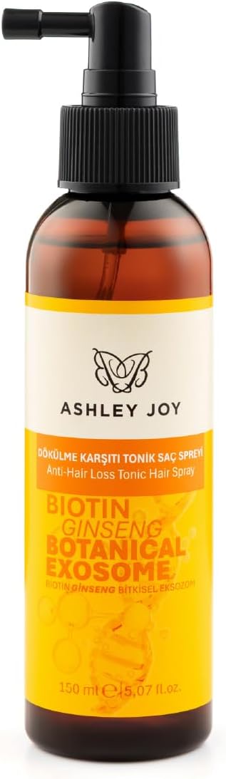Ashley Joy Bitkisel Eksozom & Biotin Dökülme Karşıtı Tonik Saç Spreyi, Güçlendirici, Uzamasını Destekleyici, 150 ml