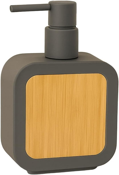 Mat Antrasit Sabunluk | Ahşap Desenli Lüks, Ergonomik Tasarım, Ahşap Dispenser