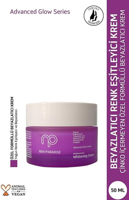 New Paradise Genital Beyazlatıcı Krem Çinko İçermez (Yüz Kol Altı Genital İç Bacak Diz Ve Dirsek) 50 ml