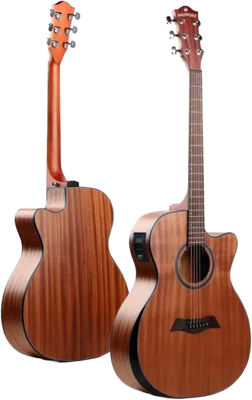 Maxword M450-EQ-AMP Profesyonel Masif Ağaç Amfili Elektro Akustik Gitar Seti üst Segment
