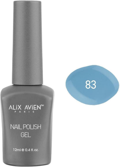 Mavi Gri Kalıcı Oje 83-Yoğun Renk Veren Jel Oje 12 ml-Nail UV Gel Polish 83