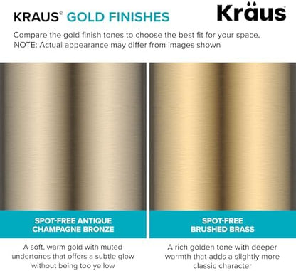 KRAUS Boden Mutfak Sabunu ve Losyon Dispenseri Spot İçermez Antika Şampanya Bronz, KSD-53SFACB