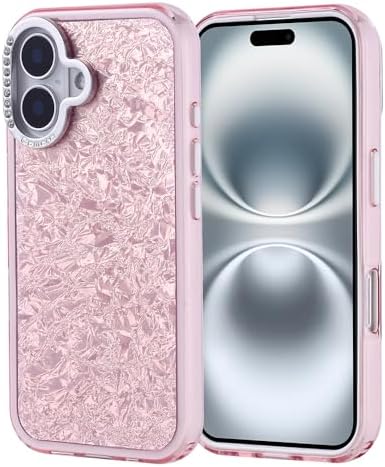 Spia Apple iPhone 16 ile Uyumlu Kılıf Pembe Kapi Kapak Taşlı (Apple iPhone 16 ile Uyumlu, Pembe)