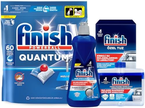 Quantum 60 Kapsül Bulaşık Makinesi Deterjanı Tableti + Temizlik ve Bakım Seti